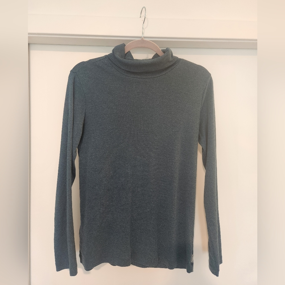 Women's Eddie Bauer Blue Cotton Long Sleeve Turtleneck Size L